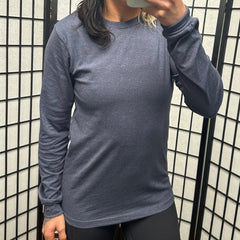 Basic Long Sleeve Tee | Heather Navy