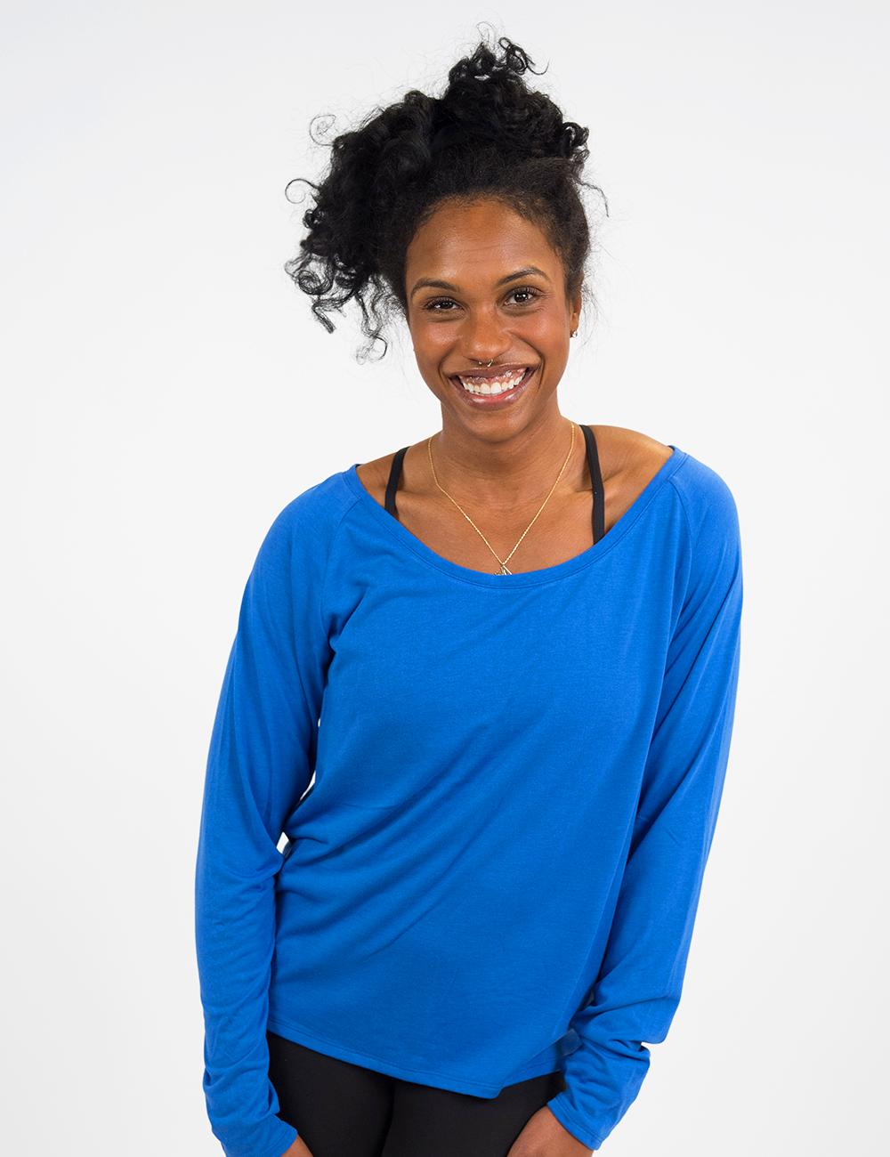 Long Sleeve Slouchy Tee | True Blue