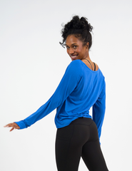 Long Sleeve Slouchy Tee | True Blue